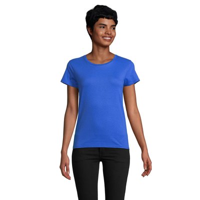 Camiseta Ajustada Mujer Algodón Orgánico Azul Royal M