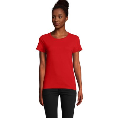 Camiseta Ajustada Mujer Algodón Orgánico Rojo L