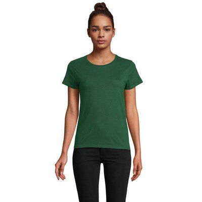 Camiseta Ajustada Mujer Algodón Orgánico Verde Botella Oscuro Xxl