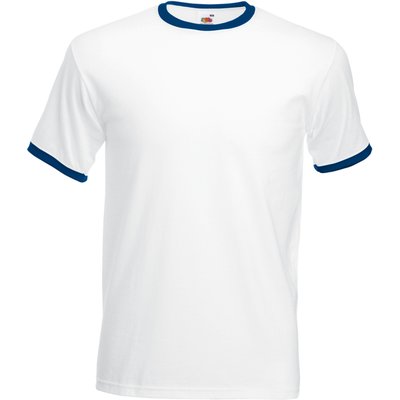 Camiseta de algodón con cuello contrastado White / Navy M