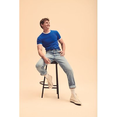 Camiseta de algodón con cuello contrastado