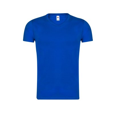Camiseta Algodón Cuello Pico Adulto Azul S