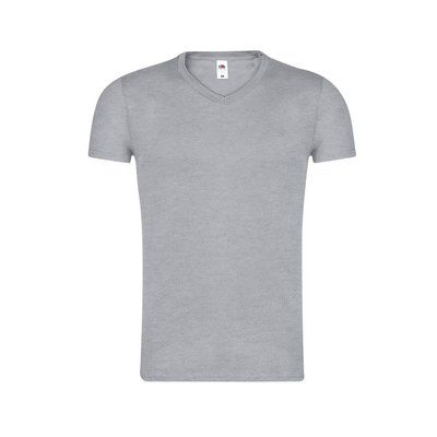 Camiseta Algodón Cuello Pico Adulto Gri L