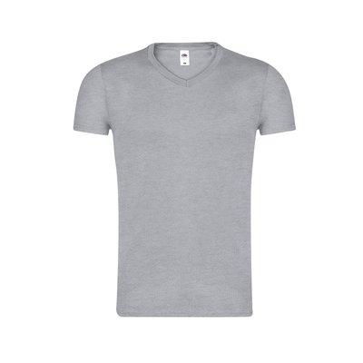 Camiseta Algodón Cuello Pico Adulto Gri S