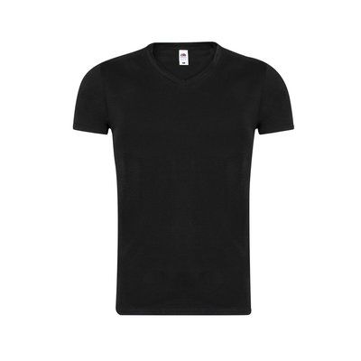 Camiseta Algodón Cuello Pico Adulto Neg S