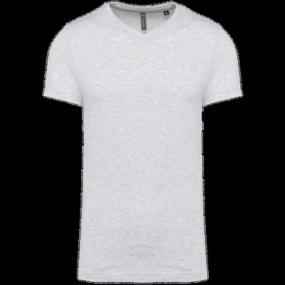 Camiseta de algodón con cuello de pico Ash Heather L