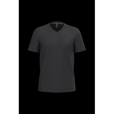 Camiseta de algodón con cuello de pico Black 3Xl