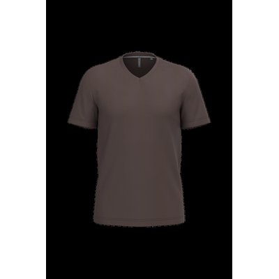 Camiseta de algodón con cuello de pico Chocolate Xl