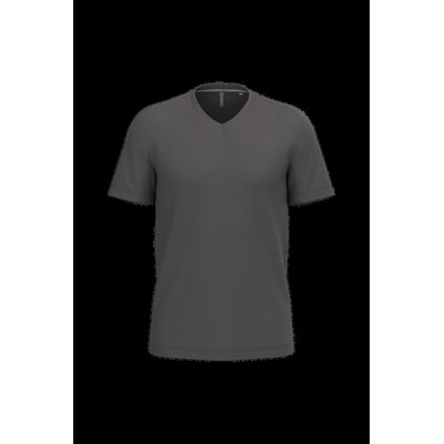Camiseta de algodón con cuello de pico Dark Grey L