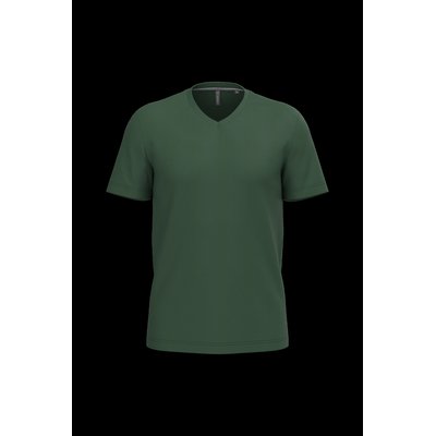Camiseta de algodón con cuello de pico Forest Green S