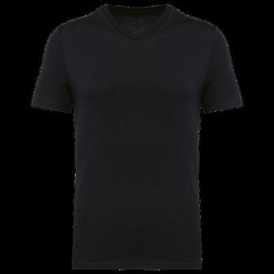 Camiseta algodón cuello de pico hombre Black XXL