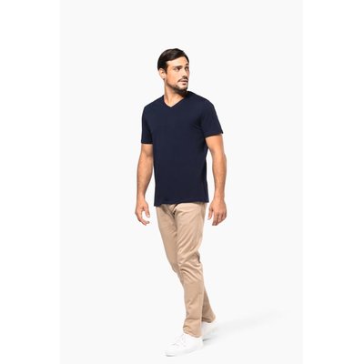 Camiseta algodón cuello de pico hombre