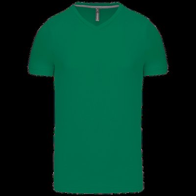 Camiseta de algodón con cuello de pico Kelly Green 3XL