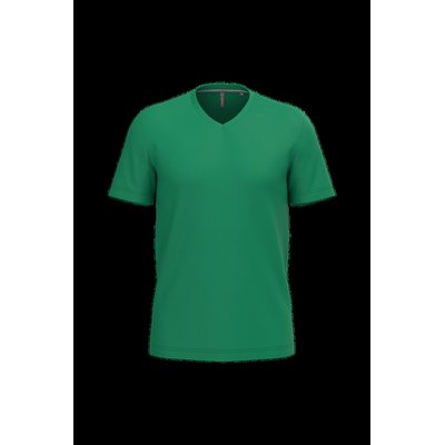 Camiseta de algodón con cuello de pico Kelly Green Xl
