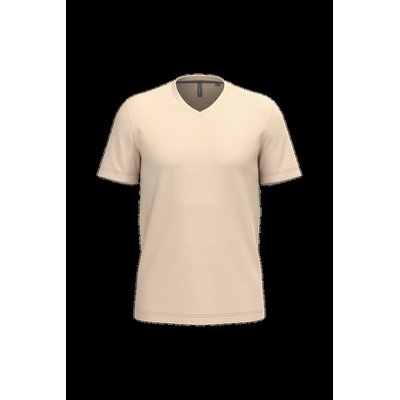 Camiseta de algodón con cuello de pico Light Sand S