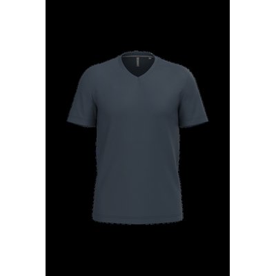 Camiseta de algodón con cuello de pico Navy L