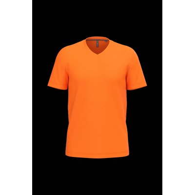 Camiseta de algodón con cuello de pico Orange 3Xl