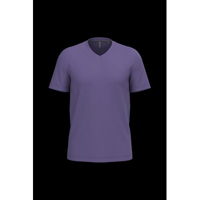 Camiseta de algodón con cuello de pico Purple Xl