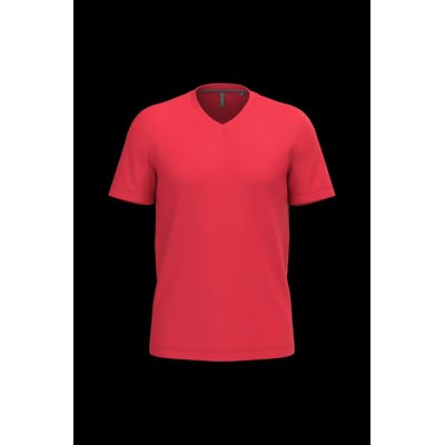 Camiseta de algodón con cuello de pico Red 3Xl