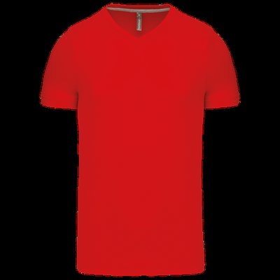Camiseta de algodón con cuello de pico Red 4XL