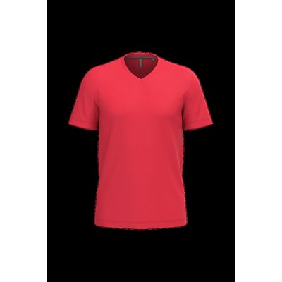 Camiseta de algodón con cuello de pico Red S