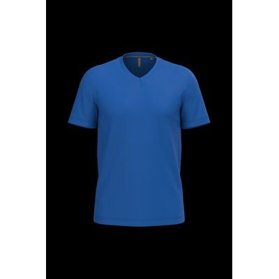 Camiseta de algodón con cuello de pico Royal Blue M
