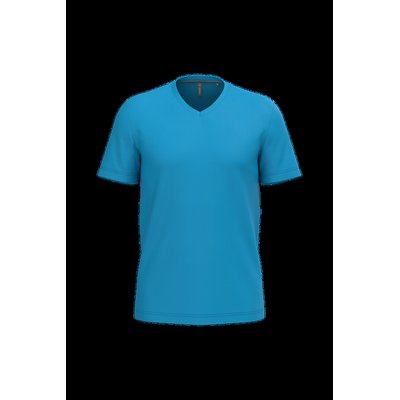 Camiseta de algodón con cuello de pico Tropical Blue Xl