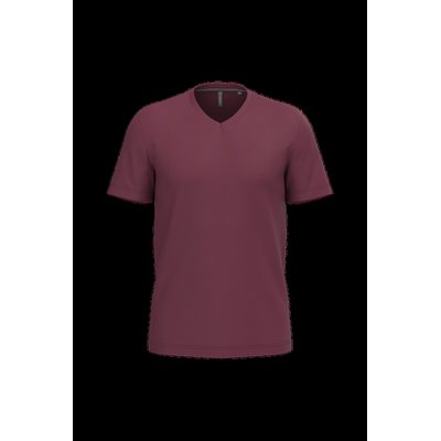 Camiseta de algodón con cuello de pico Wine L