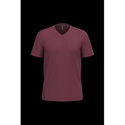Camiseta de algodón con cuello de pico Wine S