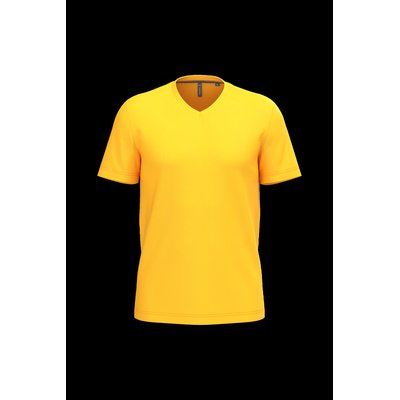 Camiseta de algodón con cuello de pico Yellow Xl