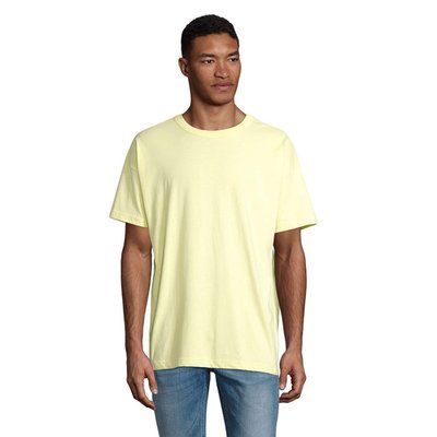 Camiseta de algodón para hombre oversize Amarillo Claro Xxl