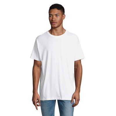 Camiseta de algodón para hombre oversize Blanco L