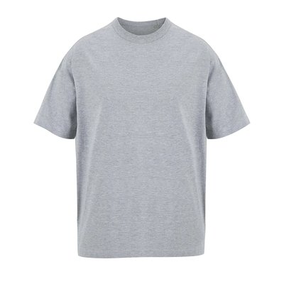 Camiseta de algodón para hombre oversize Gris Claro Mélange Xl