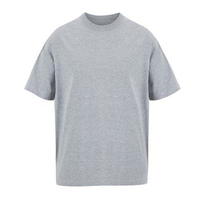 Camiseta de algodón para hombre oversize Gris Claro Mélange Xxl