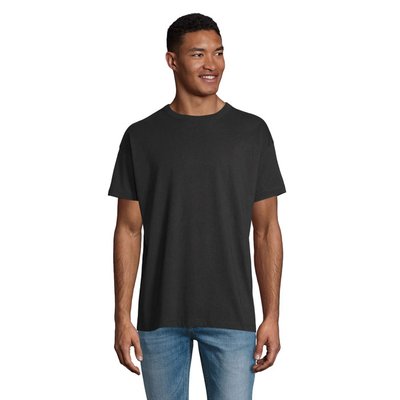 Camiseta de algodón para hombre oversize Negro Profundo M