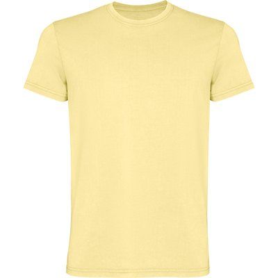 Camiseta de algodón lavado ácido de hombre Amarillo Sweet Lavado S