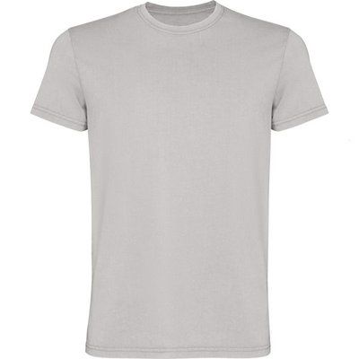 Camiseta de algodón lavado ácido de hombre Gris Piedra Lavado S