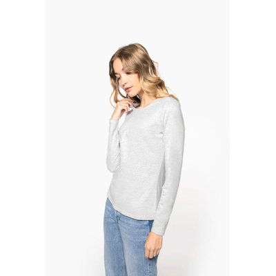 Camiseta algodón de manga larga mujer Ash Heather 3Xl