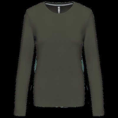 Camiseta algodón de manga larga mujer Dark Khaki L