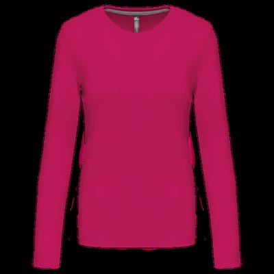 Camiseta algodón de manga larga mujer Fuchsia S