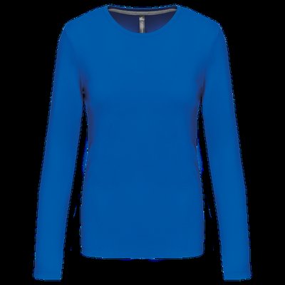 Camiseta algodón de manga larga mujer Light Royal Blue L