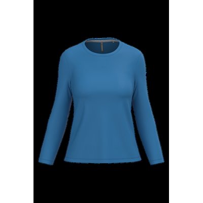 Camiseta algodón de manga larga mujer Light Royal Blue M
