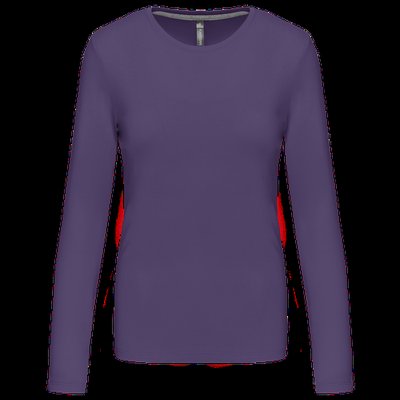 Camiseta algodón de manga larga mujer Purple 3XL
