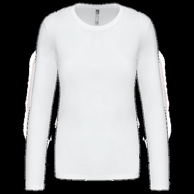 Camiseta algodón manga larga mujer White XXL