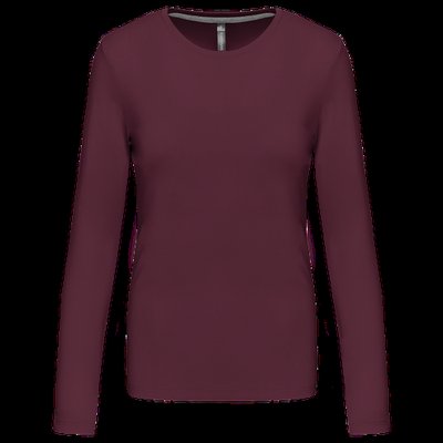 Camiseta algodón de manga larga mujer Wine S