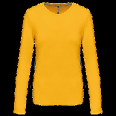 Camiseta algodón de manga larga mujer Yellow L