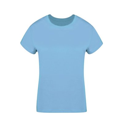 Camiseta Algodón Mujer Colores S a XXL Azul Claro L