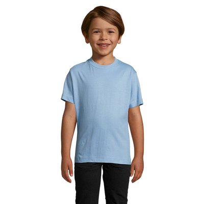 Camiseta Algodón Niño 190g Azul Cielo 3Xl
