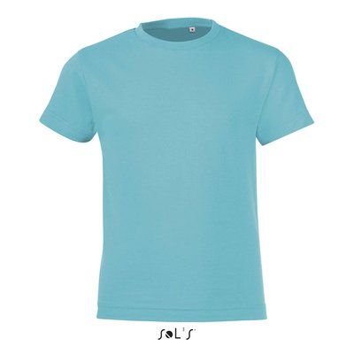 Camiseta Algodón Niño Cuello Elástico Azul Atolón 3Xl