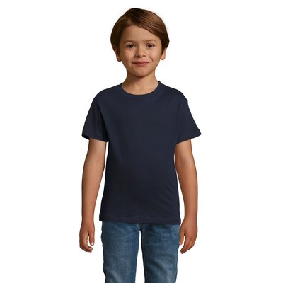 Camiseta Algodón Niño Cuello Elástico Azul Marino L
